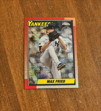 Max Fried 2025 Topps Chrome 35th Mojo Refractor U90C-24 Braves New York Yankees