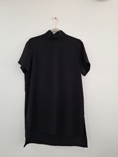 Asos Black Short Sleeve Shift Tunic Dress, Size 12 Spring Summer Work Casual