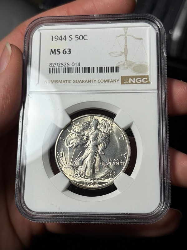 1944-S NGC MS63 Walking Liberty Half Dollar Blast White