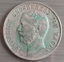 Deutschland-Baden 1/2 Gulden 1867 Friedrich I. (1852-1907) ss/vzgl