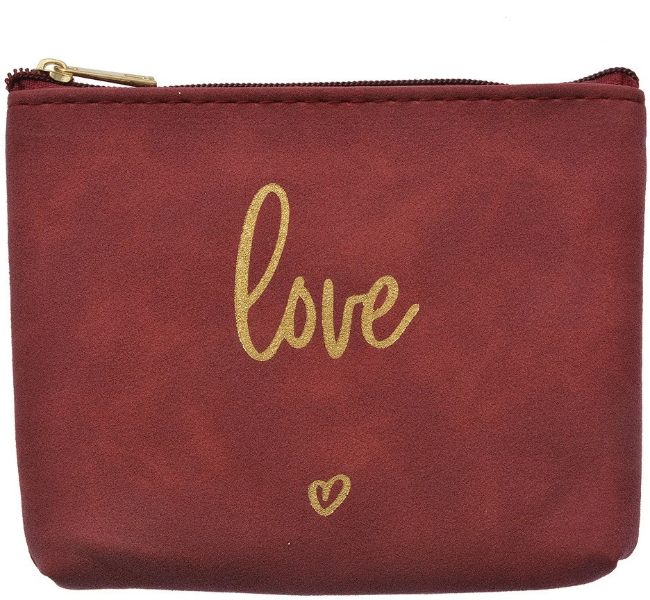 Juleeze JZTB0080BU Kulturbeutel Rot 13x1x10cm Synthetik Gold Love-Aufschrift - Bild 1 von 1