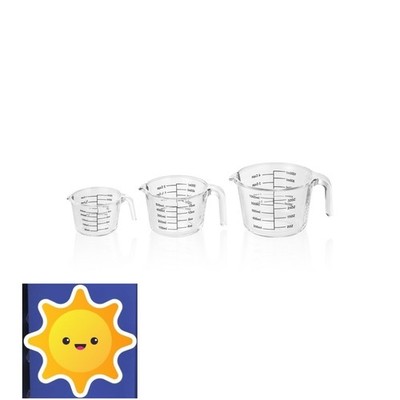 Messbecher  3 er SET  Glas 50 ml--100ml.-200 ml.  MEASURING CUP SET  mit Skala