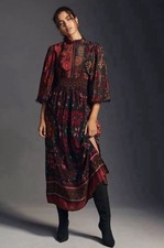 Farm Rio x Anthropologie Mock-Neck Dress Floral Pockets Sold Out PM