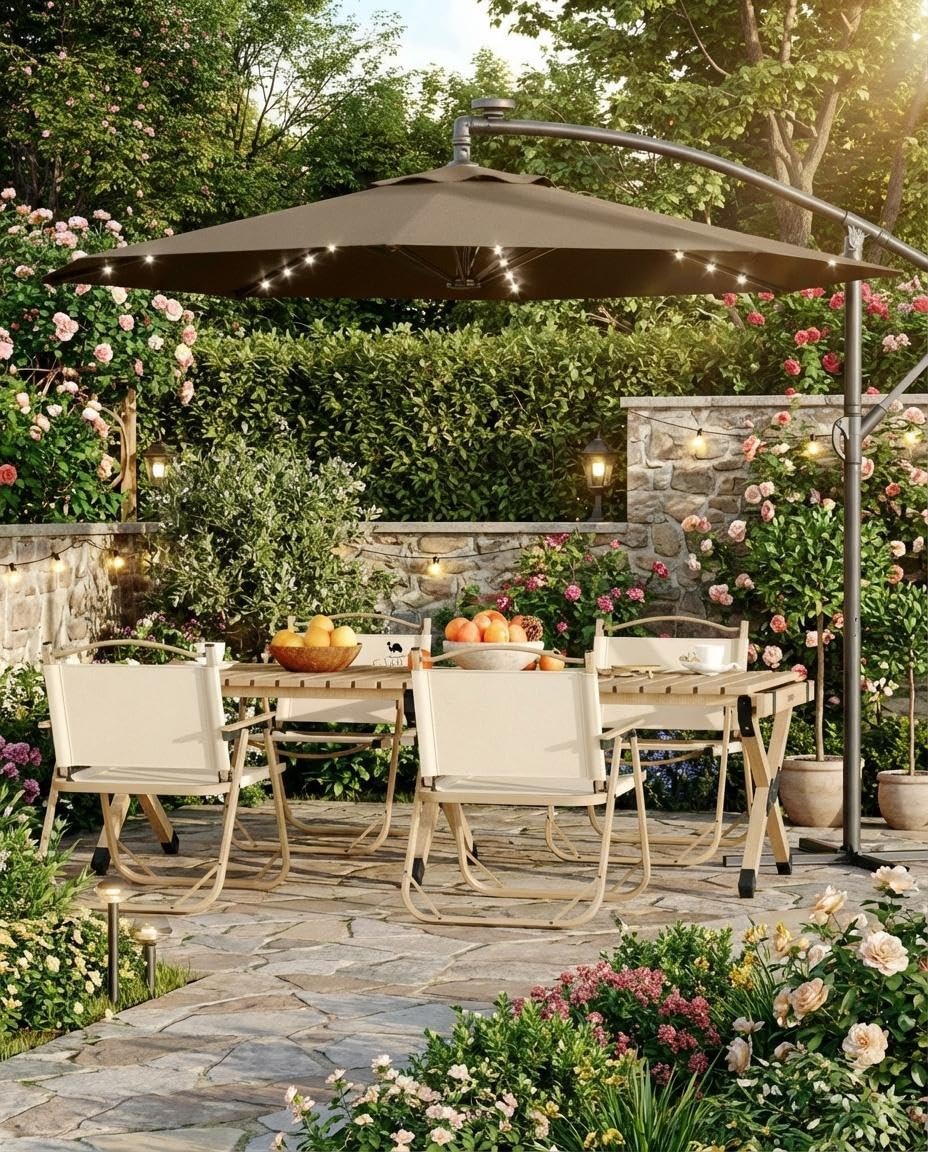 best offset patio umbrella 2018 Amazon.com : Best Choice Products 10ft Solar LED Offset Cantilever Hanging Market  Patio Umbrella, 8 Sturdy Ribs, Easy Adjustment