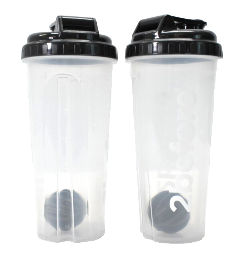 2pc 2Before Shaker Blender Bottle 20 oz 500mL Clear w Shaker