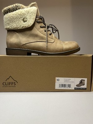 White Mountain Cliffs Winter Booties Lace-Up Size 10 Tan Worn Once