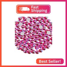 Beadsland Flat Back Crystal Rhinestones Round Gems for Nail Art and Craft Glue F