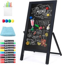 Solid Wood Fre Chalkboard with Stand - 40" x 20" Magnetic Double