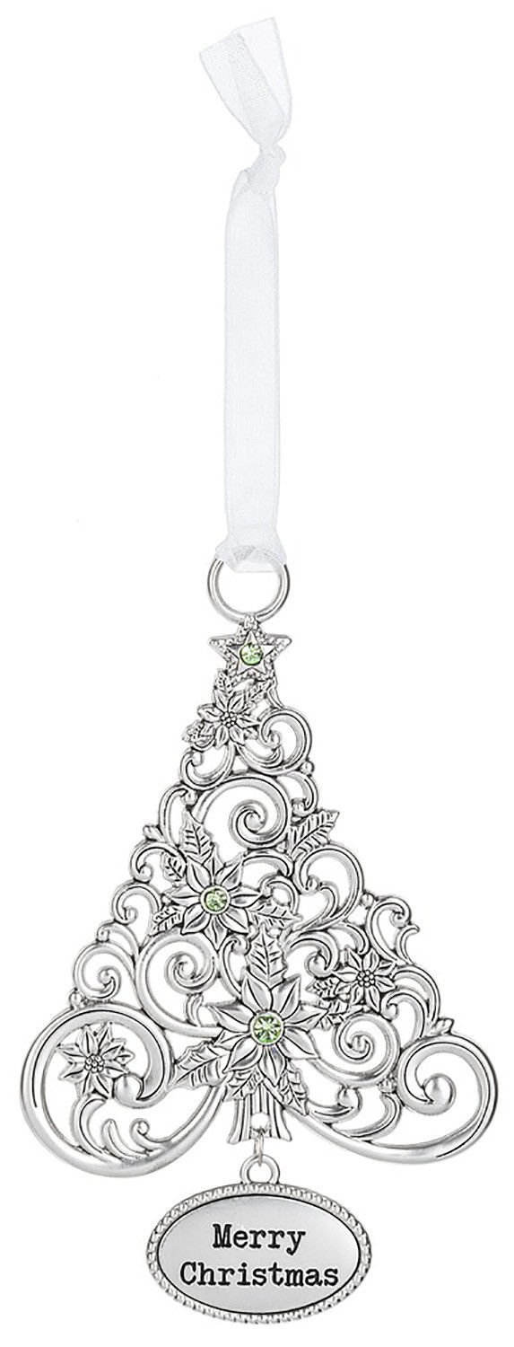 Ганцовое украшение для Рождественской елки с пуансеттиями - Счастливого Рождества