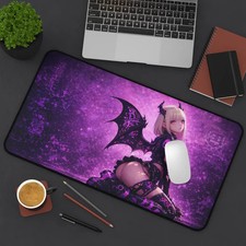 Lucy Cyberpunk Desk Mat: Large Gaming Mousepad Rubber Base