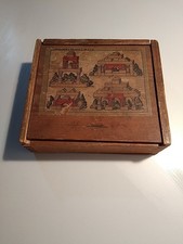 alte Holz Baukasten antike Bausteine Häuser Spielzeug Bauklötze#5