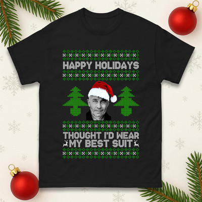 Ed Gein Thought I'd Wear My Best Suit Christmas T-Shirt, Xmas Festive Tee Top