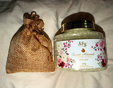 Lily Rose Sweet Almond Bath Salts w/ Pure Essential Oil Shea Butter 250g