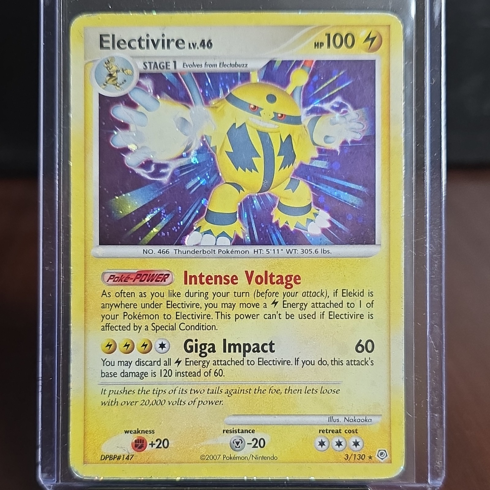 Pokémon Electivire Holo Rare 3/130 Diamond & Pearl 2007 TCG Card