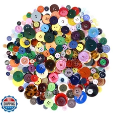 Megoogo 370-400 PCS Mixed Color Buttons Assorted Sizes Round Resin for Crafts