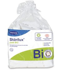 Sterilux Pads BIO Rectangles De Coton Biologique Doux Ne Peluchent Pas 7,5 x 9,5