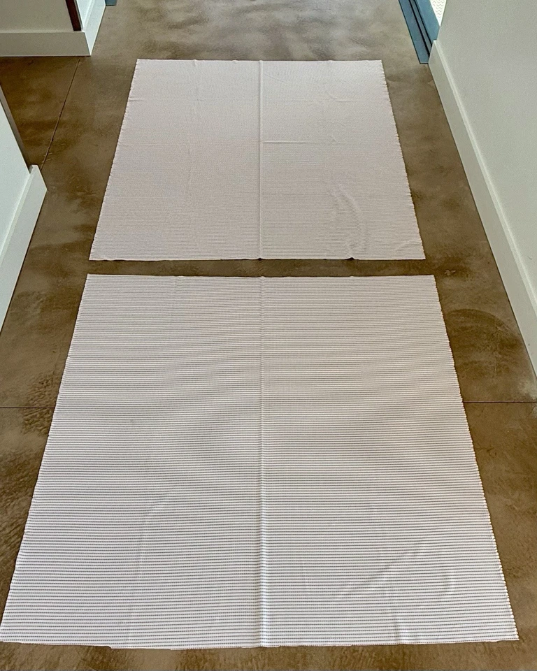 VTG Fabric 1970s 70s White Red Polka Dot 63x69x59 Stretch Polyester Knit 3.5+yds - Image 3 of 4