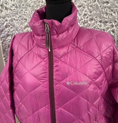 Columbia TurboDown 650TD Pink Quilted Down Puffer Jacket Women Mid-Length