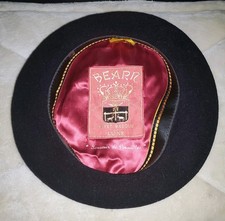 Vintage Beret BASQUE I Pure Laine Wool Black Impermeable size 9.5