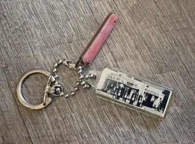 Vintage Photo Keychain KOPPANG STANDARD SERVICE Mauston WI, MPCO Pocket Knife