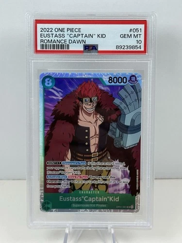 2022 ONE PIECE PSA 10 PRE-ERRATA ROMANCE DAWN EUSTASS CAPTAIN KID OP01-051 SR