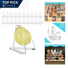 20 Pack Acrylic Display Stands Small Easel Compatible for Trading Cards Coins...