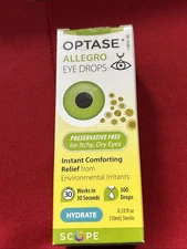 Optase Allegro Eye Drops for Dry Eyes Lubricating Eye Drops 0.33 oz Ex2027