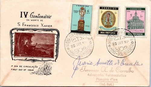 Portuguese India 1952 St. Francis Xavier special FDC