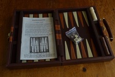 Vintage Cardinal Magnetic Backgammon Travel Set w/Faux-Leather Case