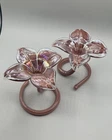 Vtg. Murano Lavorazione Rosewood & Clear Jack In The Pulpit Set of 2 Bud Vases