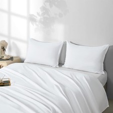 2 Pack Microfiber King Zipper Pillowcases, Soft King 20" x 36" White