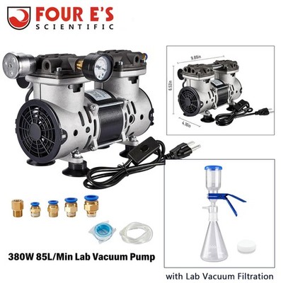 Vacuum Pump 85 L/Min with Switch, Oilless Lab Pump 1000ml Lab Vacuum Filtration