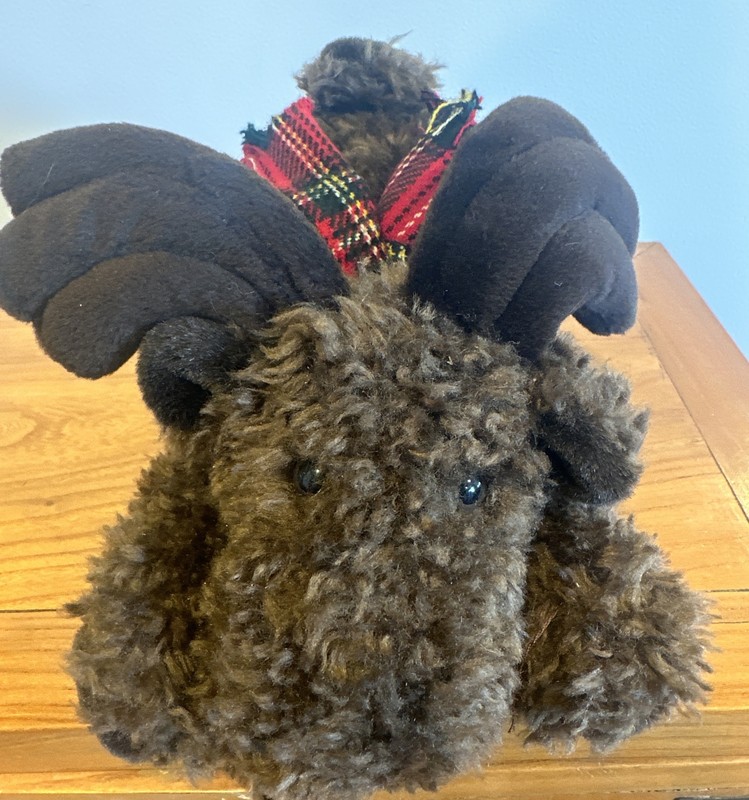 Marvin The Moose w Winter Scarf By Russ Vintage Plush Toy Stuffed Animal