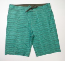 Prana Sediment BoardShorts Emerald Green Current Patten Men's Size 38