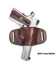 QUICK DRAW BELT SLIDE HOLSTER FOR COLT 1911 5" - RIGHT HAND- BLACK / BROWN