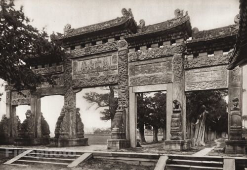 1906 Vintage CHINA KUFU Temple Confucius Grave Atchitecture Photo Art BOERSCHMAN - Picture 1 of 1