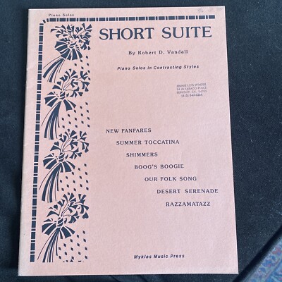 Robert Vandall Short Suite Piano Solos Contrasting Styles Toccatina Others
