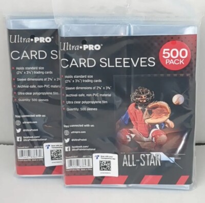 Ultra PRO Clear Card Sleeves (2 Packs of 500) Soft penny sleeves. Total of 1000 74427836474| eBay Ultra PRO Clear Card Sleeves (2 Packs of 500) Soft penny sleeves. Total of 1000 74427836474| eBay