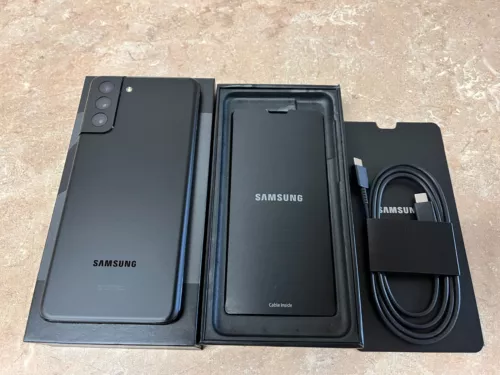 Samsung Galaxy S21+ Plus 5G Unlocked 128GB Black Violet Very Good In-Box
