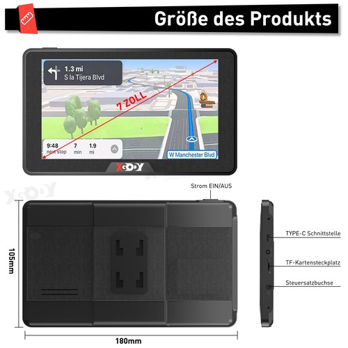XGODY 7" Car Navigation Truck GPS Navigator Sat Navi Free AU Map HD Touch 16G FM - Picture 3 of 15