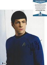 ZACHARY QUINTO SIGNED 'STAR TREK' SPOCK 8x10 MOVIE PHOTO B ACTOR BECKETT COA BAS