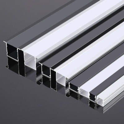 10pcs 1m Light strip Aluminum Channel Holder Slot Embedded U-shaped Slot + Cover