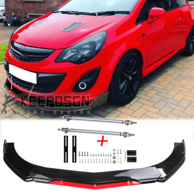 Glänz Vorne Stoßstange Frontlippe Spoilerlippe Tuning für Opel Corsa F E D C B