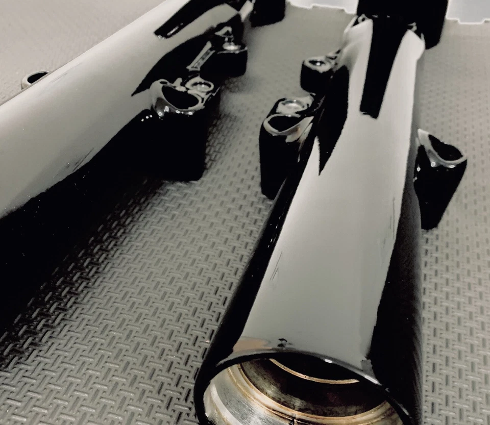 HARLEY 2014-23 PATAS DE HORQUILLA NEGRAS Tri Glide FREEWHEELER TRIKE DESLIZADORES (CAMBIO) Foto 3 de 4