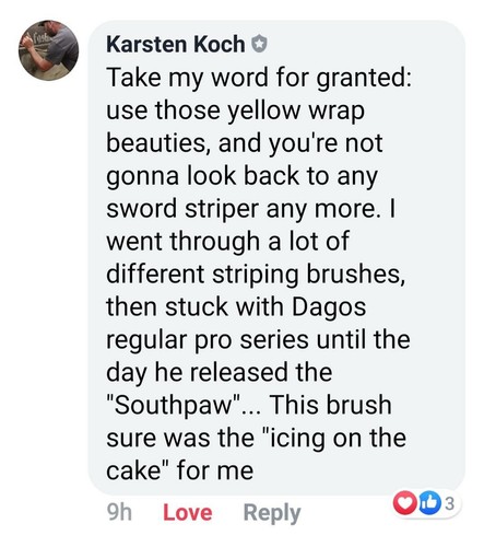 *LEFT HANDED* #00 Pinstriping Brush - Von Dago's Southpaw ~ "PRO'S KNOW" - Picture 4 of 23