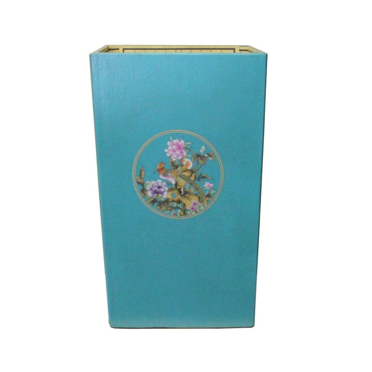Light Blue Turquoise Square Flower Bird Graphic Bucket cs5105S Light Blue Turquoise Square Flower Bird Graphic Bucket cs5105S