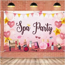 Pink Spa Party Extravaganza - Girls' 6x4ft Backdrop for Spa Birthday Decorations