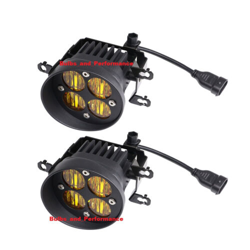 YELLOW LED FOG LIGHTS w/ BRACKETS for TOYOTA TUNDRA TACOMA 4RUNNER 2010-23 - Picture 2 of 8