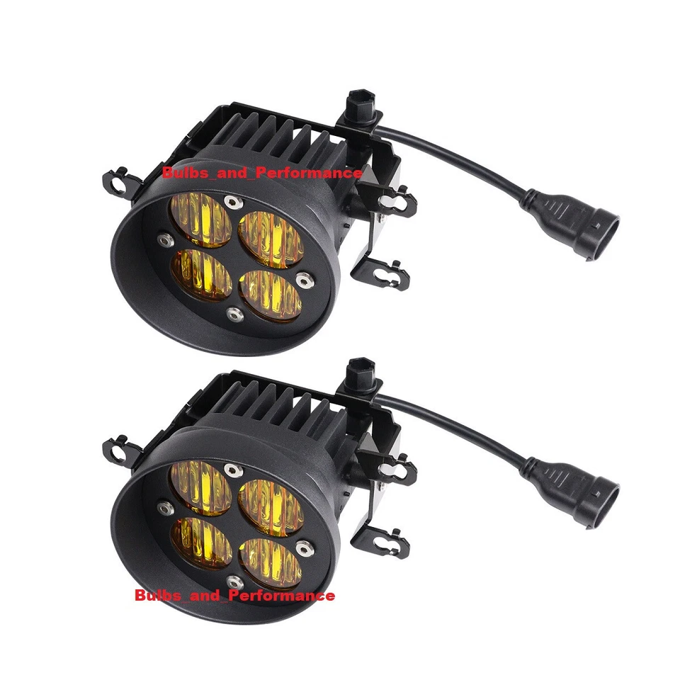 YELLOW LED FOG LIGHTS w/ BRACKETS for TOYOTA TUNDRA TACOMA 4RUNNER 2010-23 - Image 2 of 4