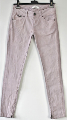 Vintage BERSHKA Stretch Skinny Jeanshose Denim Bw Röhre Hose Flieder 98% Bw